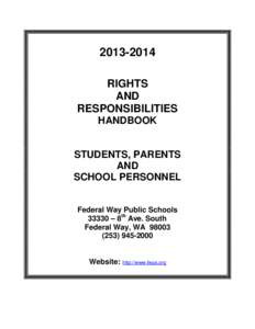 [removed]RIGHTS AND RESPONSIBILITIES HANDBOOK STUDENTS, PARENTS