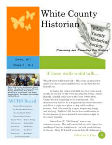 White County Historian Preserving and Promoting Our History” October, 2011 Volume 17