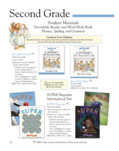 Second Grade Student Materials Decodable Reader and Word Work Book Phonics, Spelling, and Grammar Common Core Citations
