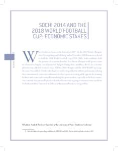 Sochi 2014 and the 2018 World Football Cup: Economic Stakes Regions