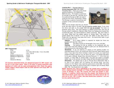 Spotting Guide to Baltimore/Washington Thurgood Marshall - BWI  BWI Frequencies: ATIS: Approach: