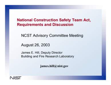 Microsoft PowerPoint - Hill NCST Advisory Committee[removed]ppt [Read-Only]