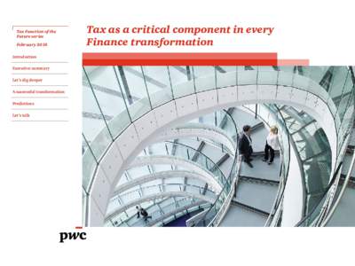 Tax as a critical component in every Finance transformation