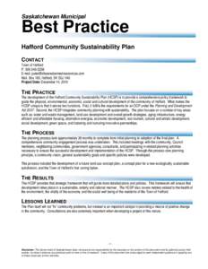 Microsoft Word - Town of Hafford Community Sustainability Plan