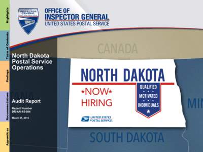 Geography of the United States / Mail / Rural Letter Carrier / Geography of North Dakota / United States Postal Service / North Dakota