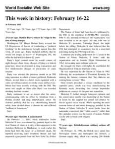 World Socialist Web Site  wsws.org This week in history: February[removed]February 2015