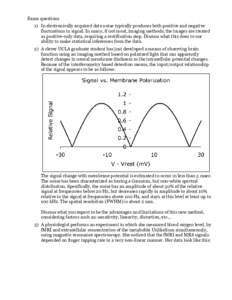 Exam questions 1) In electronically acquired data noise typically produces both positive and negative fluctuations in signal. In many, if not most, imaging methods, the images are treated as positive-only data, requiring