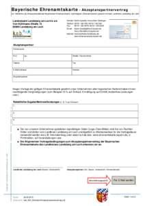 Bayerische Ehrenamtskarte - Akzeptanzpartnervertrag zur Teilnahme als Akzeptanzstelle der Bayerischen Ehrenamtskarte, nachfolgend „Ehrenamtskarte