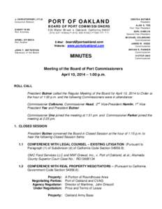 PORT OF OAKLAND  J. CHRISTOPHER LYTLE Executive Director  BOARD OF PORT COMMISSIONERS