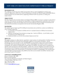 New York City Department of Health and Mental Hygiene / Jean Marie Okwo Bele / Expanded Program on Immunization / Immunization registry / Health / Medicine