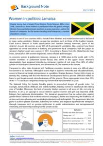 Background Note European Parliamentary Research Service[removed]Women in politics: Jamaica