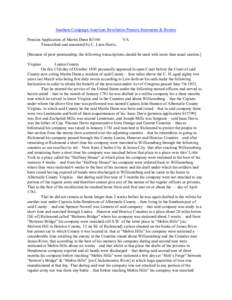 Southern Campaign American Revolution Pension Statements & Rosters Pension Application of Martin Dunn R3146 Transcribed and annotated by C. Leon Harris. VA