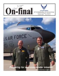 507th Air Refueling Wing - 513th Air Control Group Tinker Air Force Base, Oklahoma AUGUST 2007 Vol. 27, No. 8