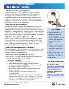 Frequently Asked Questions (FAQ)  Flea-Borne Typhus 1.0 What is flea-borne typhus (typhus)? Flea-borne typhus is a disease that fleas can spread to humans.