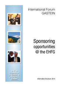 International Forum GASTEIN Sponsoring opportunities @ the EHFG