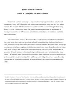 Microsoft Word - Campbell_Tallman-Tenure and UW-Extension