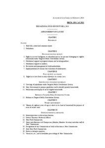 AS PASSED BY LOK SABHA ON 26 AUGUST, 2013 Bill No. 109-C of 2013 THE NATIONAL FOOD SECURITY BILL, 2013