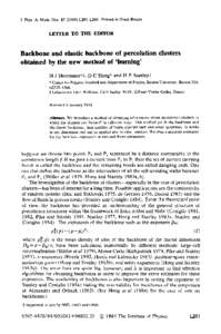 J. Phys. A: Math. GenL261-L266. Printed in Great Britain  LE’ITER TO THE EDITOR Backbone and elastic backbone of percolation clusters obtained by the new method of ‘burning’