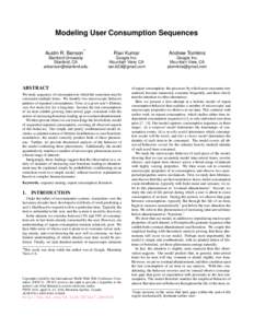 Modeling User Consumption Sequences ∗ Austin R. Benson  Stanford University