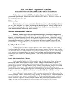 Tenant Notification Fact Sheet for Dichloromethane