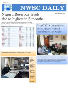 NWSC DAILY  ISSUE 17 Naguru Reservoir levels rise to highest in 6 months
