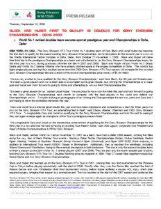 PRESS RELEASE Thursday, September 10, 2009