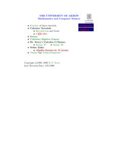 THE UNIVERSITY OF AKRON Mathematics and Computer Science • Features of these tutorials.