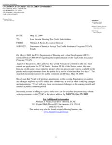 Poverty / Low-Income Housing Tax Credit / Tax credit / TCAP / Economics / HOME Investment Partnerships Program / American Recovery and Reinvestment Act / Affordable housing / Housing / Tax Credit Assistance Program