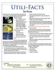 A PUBLICATION OF THE PUBLIC UTILITY COMMISSION OF TEXAS Utili-Facts Pay Phones