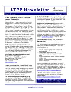 LTPP Newsletter Volume 2, Issue 2 March/April[removed]LTPP Customer Support Service