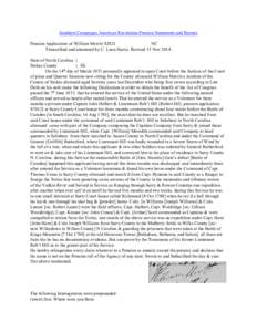 Southern Campaigns American Revolution Pension Statements and Rosters Pension Application of William Merritt S2821 NC Transcribed and annotated by C. Leon Harris. Revised 13 Nov[removed]State of North Carolina } Stokes Cou