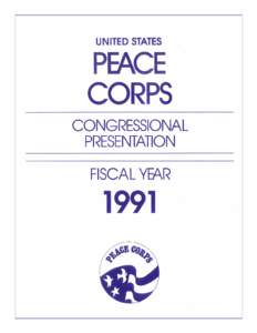 UNITED STATES  PEACE CORPS CONGRESSIONAL PRESENTATION