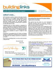 Building Links, Vol. 22, No. 30, July 30, 2014  JULY 30, 2014 VOLUME 22 NUMBER 30  editor’s note…