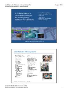 Usability study of a social media prototype for building energy feedback and operations August 2014  