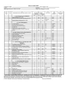 TITLE COMPANIES COMPANY NAME: Contact: REQUIRED FILINGS IN THE STATE OF: (1) CheckList