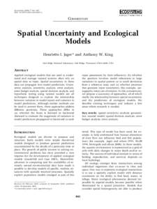 Ecosystems: 841–847 DOI: s10021y COMMENTARY  Spatial Uncertainty and Ecological