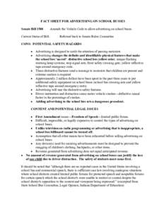 Fact Sheet for Advertising on School Buses