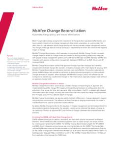 Configuration management database / Information technology / Change management / Computing / Technology / Antivirus software / Configuration management / Information technology management / McAfee