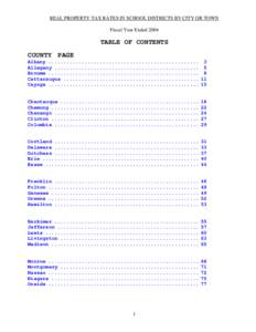 2004 Real Property Tax Rates in School Districts by City or Town