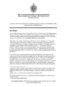 Guidance in connection with the retail sales of structured products by massachusetts registrants