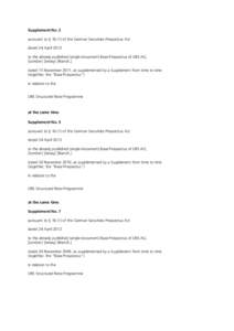 UBS German Structured Note Programme 2009; Nachtrag Nr. 2 (final[removed])