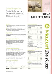 MILK REPLACERS DATASHEET 66