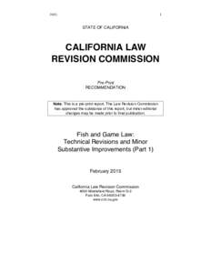 Ichthyology / Fisheries / California Fully Protected Species / Environment of California / Reptile / Fish anatomy / Fish / Game / Marine life / California Law Revision Commission