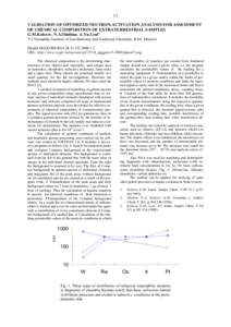 VALIDATION OPTIMIZED NEUTRON-ACTIVATION ANALYSIS FOR ASSESSMENT OF CHEMICAL COMPOSITION