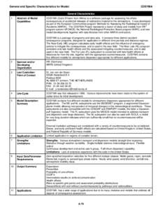 General and Specific Characteristics for Model:  COSYMA