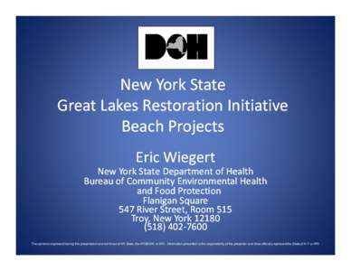 New York State Department of Health / Lake Erie / Erie /  Pennsylvania / Beach / The Beaches / Physical geography / Great Lakes / Recreation