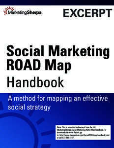 EXCERPT  Social Marketing ROAD Map Handbook A method for mapping an effective