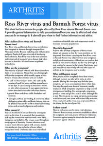 Arthrology / Rheumatology / Health in Australia / Viral diseases / Togaviruses / Barmah Forest virus / Ross River virus / Epidemic polyarthritis / Polyarthritis / Health / Medicine / Arthritis