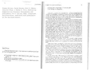 Thomas Grisso, Randy Borum, John F. Edens, Jennifer Moye, & Randy K. Otto, Evaluating Competencies: Forensic Assessments and Instruments[removed]2d ed[removed]Copyright Guilford Press. Reprinted with permission of The Gui