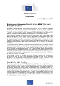 EUROPEAN COMMISSION  PRESS RELEASE Brussels, 17 September[removed]Environment: European Mobility Week 2012 